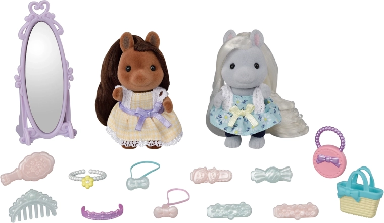 Amigos ponis en la peluquería