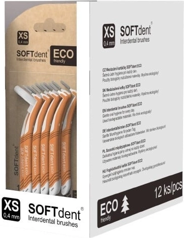 Cepillos interdentales Softdent Eco 0,4 mm XS curvados