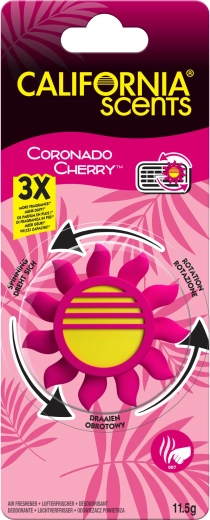 Ambientador para coche de rejilla CALIFORNIA SCENTS Coronado Cherry con mecanismo giratorio