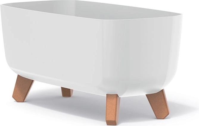Macetero de plástico con patas Gracia Case 39 cm blanco