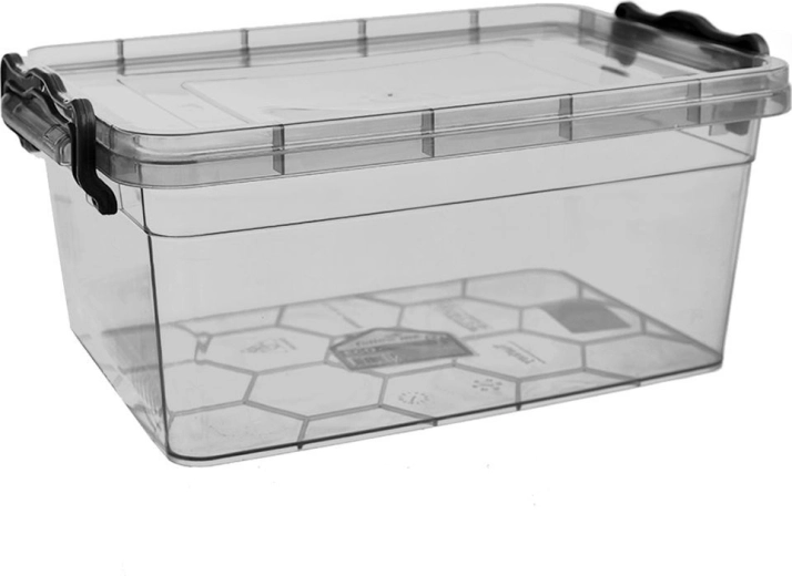 Caja de plástico para alimentos con tapa 3 l gris