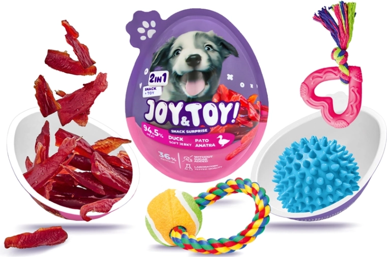 Joy&toy! Huevito para perros con sorpresa – soft jerky de pato
