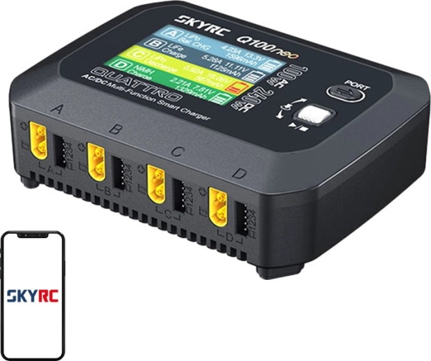 SkyRC Q100neo cargador inteligente multifunción AC/DC para baterías de modelismo