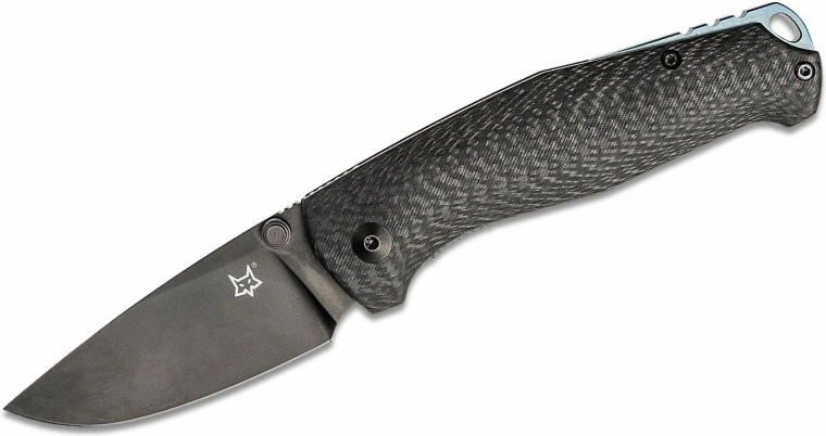 Navaja de bolsillo FOX Knives TUR, fibra de carbono, negro – 7,6 cm