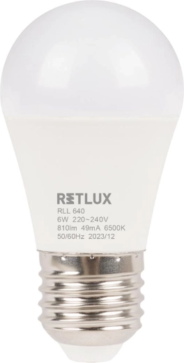 Bombilla LED RETLUX mini globe E27 6 W blanco luz diurna