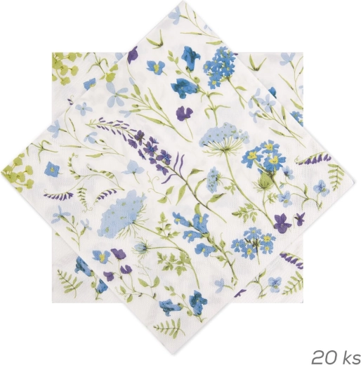 Servilletas de papel con motivo floral morado 33 × 33 cm 20 uds.