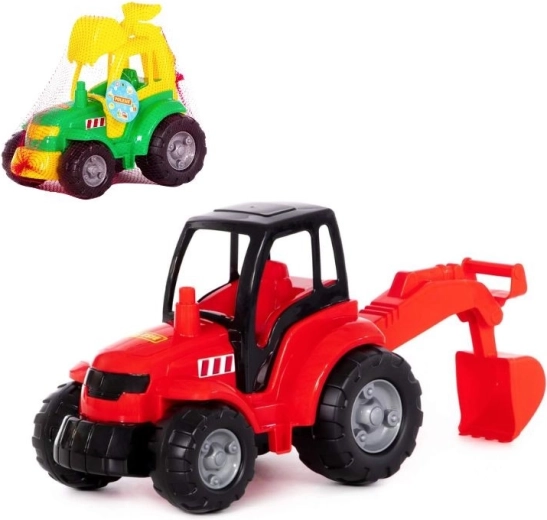 Tractor de plástico con cucharón excavador para niños