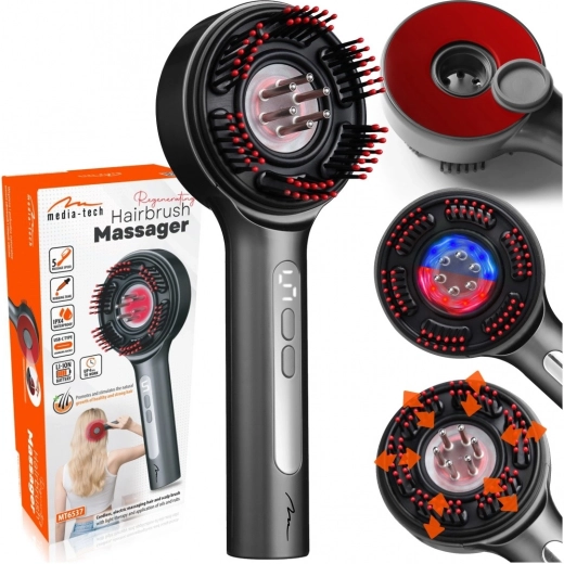 Cepillo de masaje regenerador Media-Tech para el cabello y el cuero cabelludo