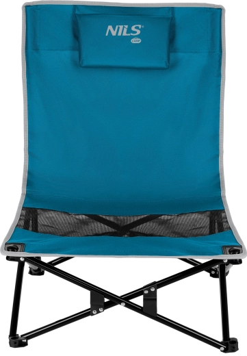 Silla de playa plegable NILS Camp azul/gris