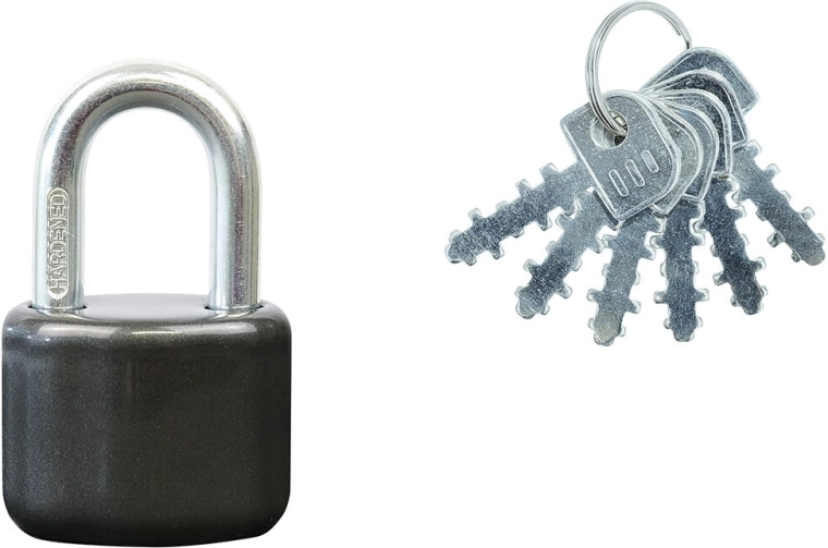 Candado con arco extraíble, 6 llaves, antracita