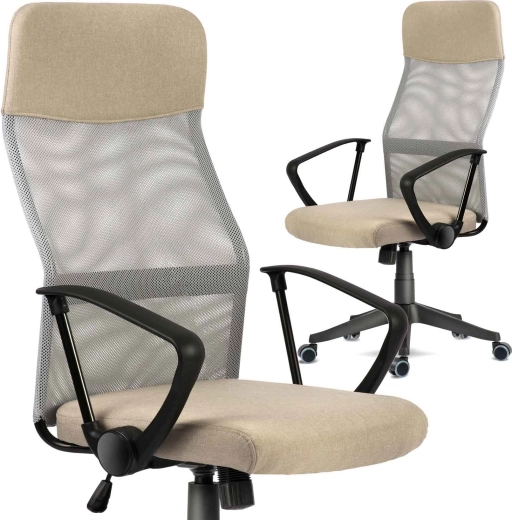 Sillón de oficina Sofotel Sydney beige de microrred transpirable