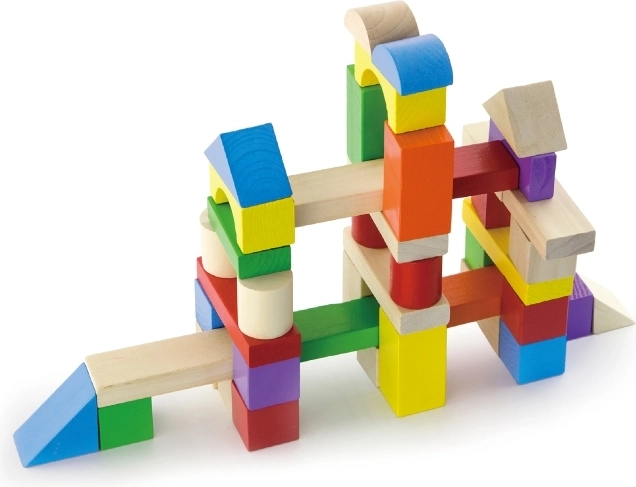 Bloques de madera para construir – 100 piezas en cubo