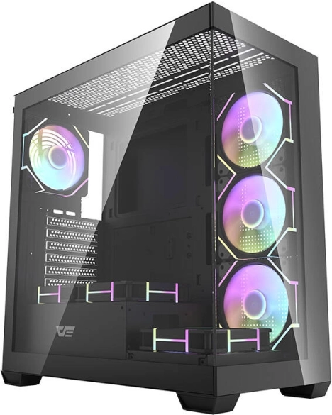 Caja de PC Darkflash DS900, negra, con 7 ventiladores ARGB