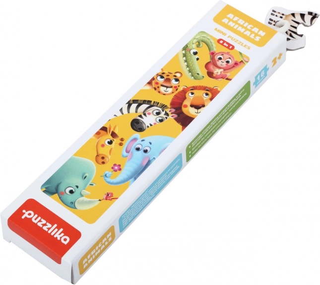 Puzzlika animales africanos – rompecabezas educativo de 8 animales, 16 piezas