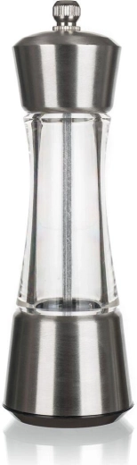 Molinillo mecánico para especias CULINARIA acero inoxidable/acrílico 17 cm