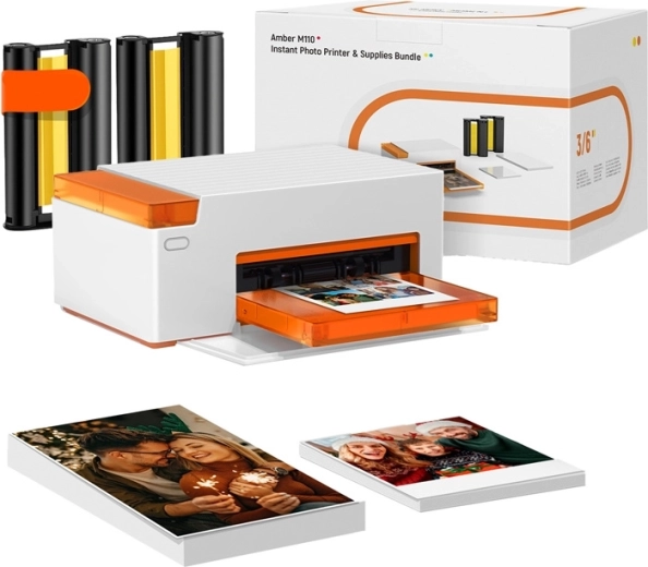 Impresora fotográfica portátil Liene Amber M110 10 × 15 cm con set de papeles