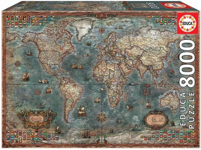 Educa Puzzle Mapa política del mundo 8000 piezas