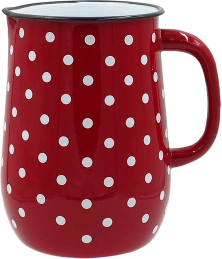 Jarra esmaltada TORO de 2,5 l con lunares, roja