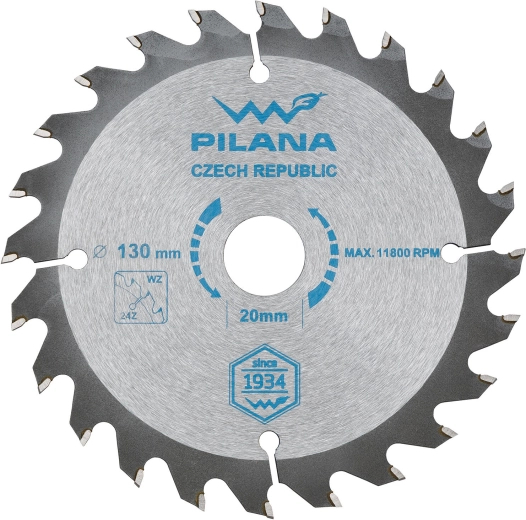 Disco de sierra PILANA 130 mm, 24 dientes, WZ, carburo SK