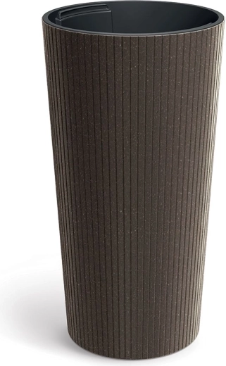 Macetero Lamia Slim Eco Wood 30 cm café