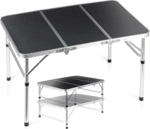 Mesa turística plegable Vilde 2 en 1 color grafito 90 × 60 cm