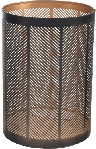 Candelabro Line de metal negro y dorado