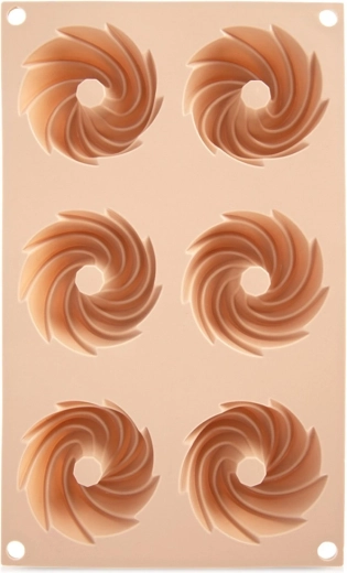 Molde de silicona para muffins y mini bizcochitos tipo bundt con chimenea, beige 28 × 17 × 3 cm