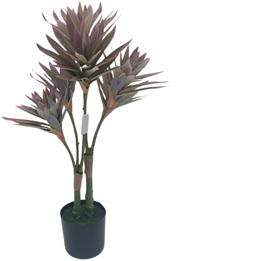 Bambú artificial en maceta rosa-verde de 90 cm