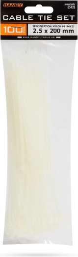 Bridas transparentes 200 × 2,5 mm, 100 uds.