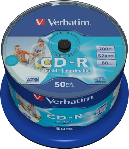 Verbatim CD-R AZO 700 MB 52x con superficie imprimible - 50 unidades