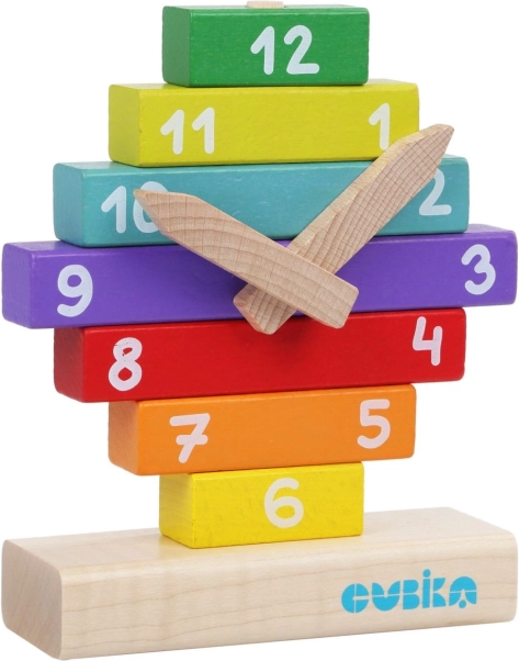 Cubika reloj con manecillas magnéticas – rompecabezas de madera de 10 piezas