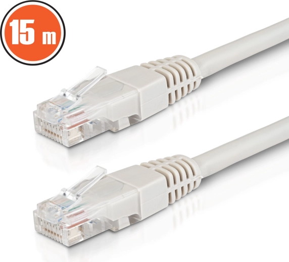 Cable de red patch UTP Cat6 CCA de 15 m, gris