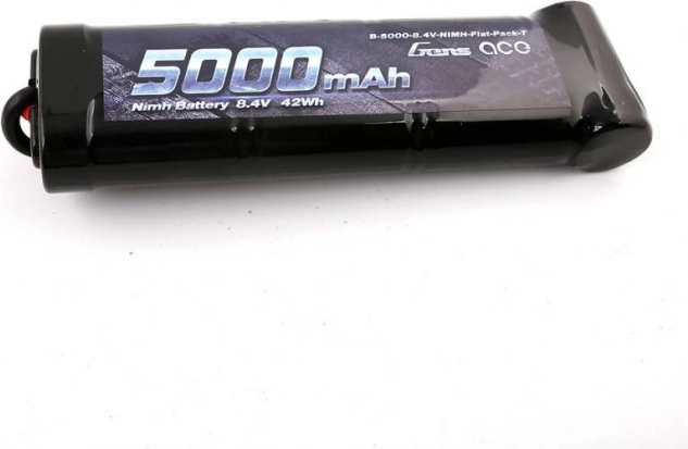 Batería recargable NiMH Gens Ace 5000 mAh 8,4 V Hump con conector T-Dean para coches RC