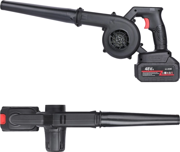 Potente soplador y aspirador de hojas manual inalámbrico 2 en 1, 48 V Li‑ion