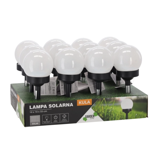 Lámpara solar de jardín esférica 10 × 10 × 33 cm