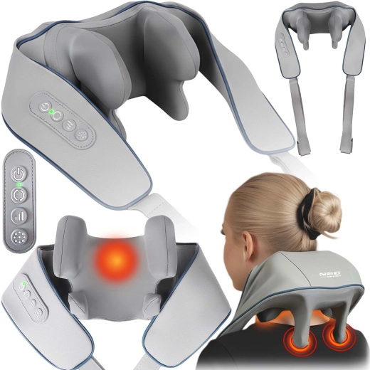 Masajeador shiatsu inalámbrico para cuello y espalda con calor