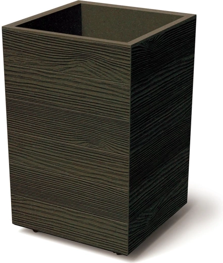 Macetero de plástico con inserto y ruedas Prosperplast Madera Square 38,5 cm, decoración de madera