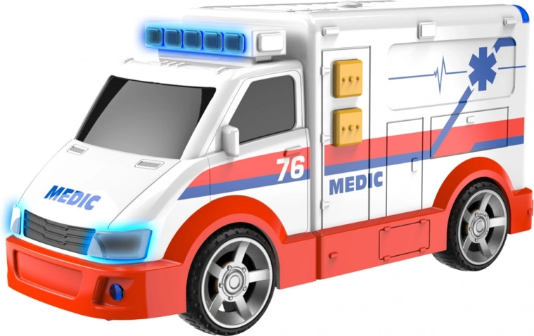Ambulancia con luz y sonido 16 cm TEAMSTERZ