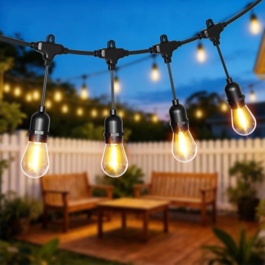 Luz cálida y atmosférica para cualquier espacio exterior