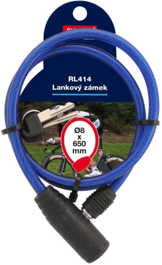 Candado de cable RICHTER 8 × 650 mm, azul