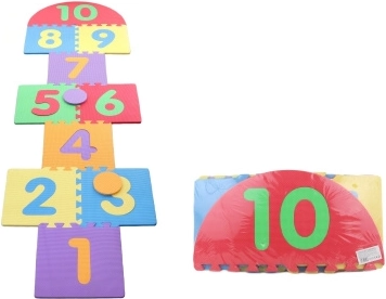Rayuela de espuma – juego de saltar lavable con números 1–10