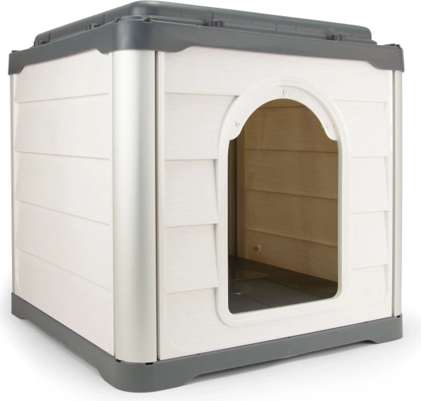 Caseta modular para perros y gatos Loboo Smartkave Cube antracita con techo plano