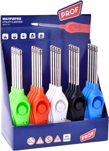 Encendedor de llama PROF recargable con seguro infantil 23,5 cm