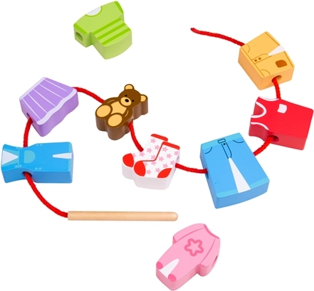 Juego para ensartar cuentas de ropa Bigjigs Toys