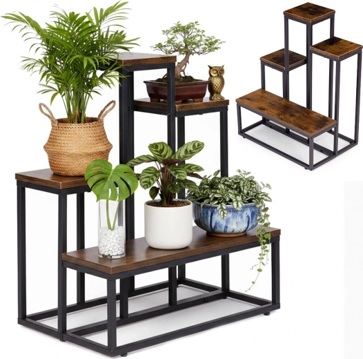 Soporte para flores estilo loft con 4 estantes ModernHome