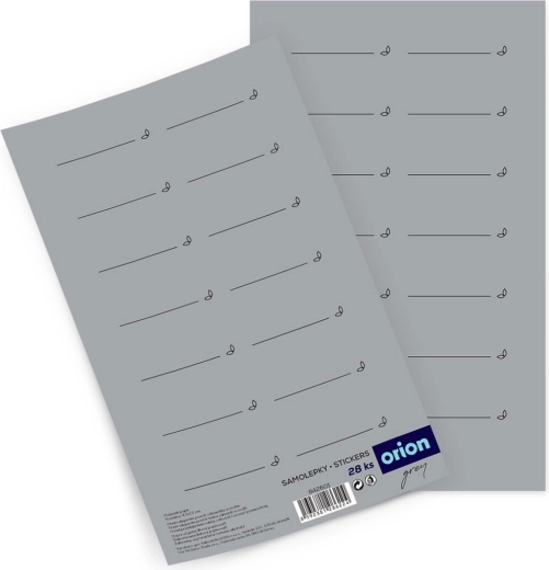 Pegatinas para especieros Grey rectangulares en blanco 28 uds gris CZ/SK