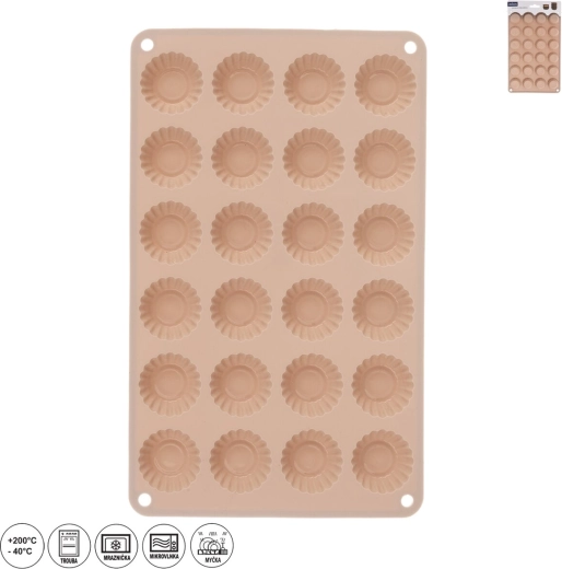 Molde de silicona para mini cestitas 24 uds beige