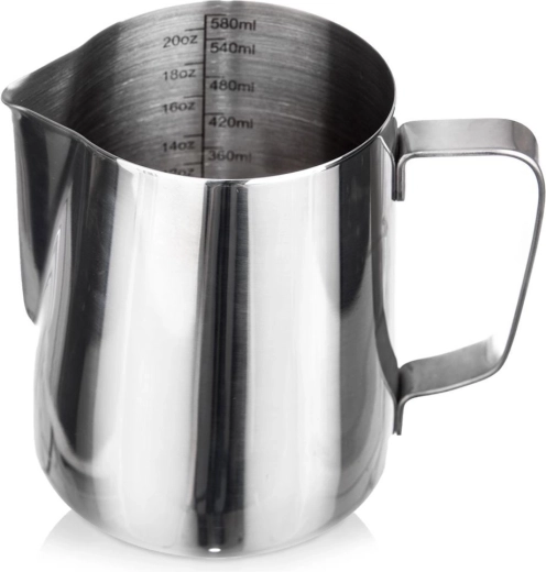 Jarra de leche de acero inoxidable con marcas 580 ml