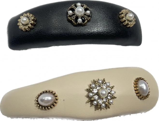 Horquillas para el pelo 2 uds – negra y beige
