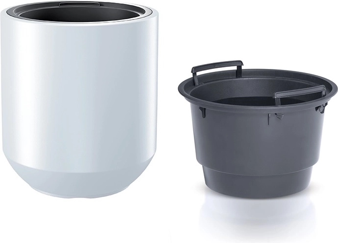 Macetero de plástico con inserto, blanco, diámetro 39 cm